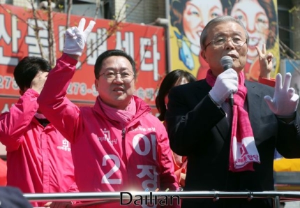 사진 이장우후보 지지호소하는 김종인 선대위원장